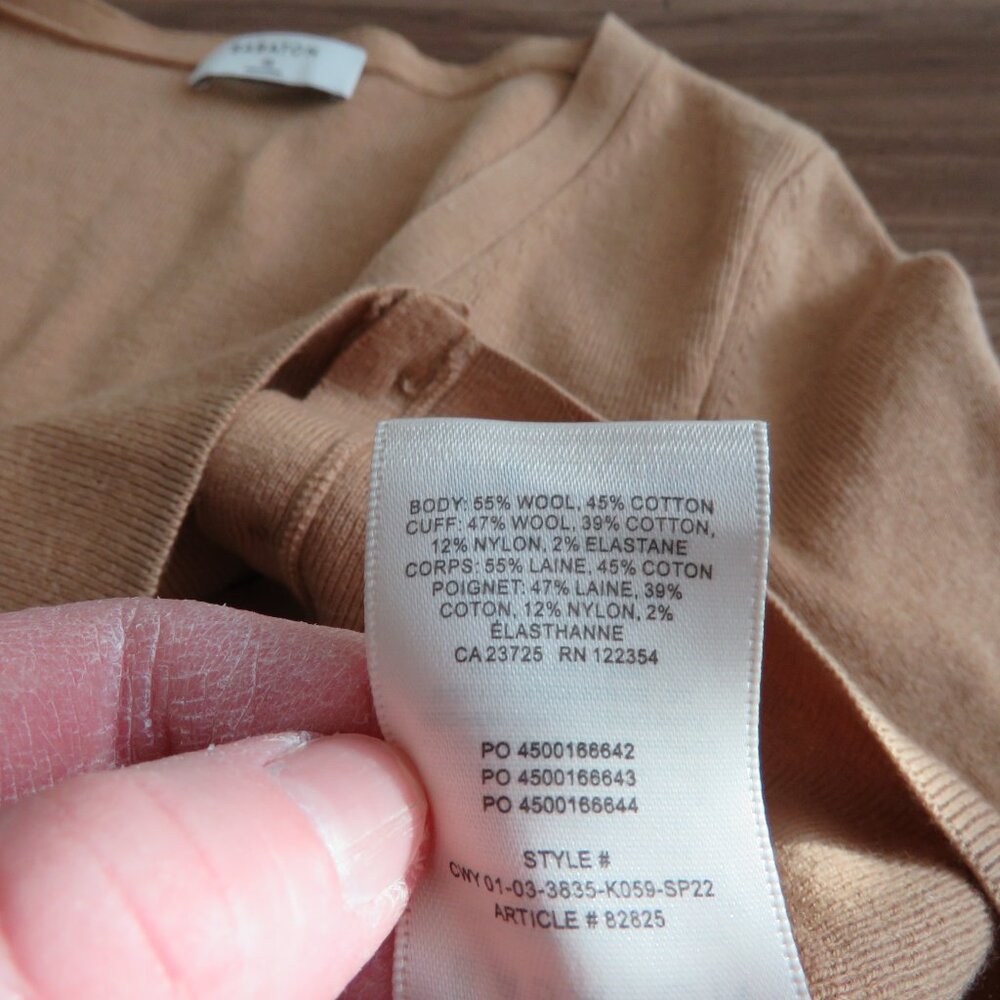 ARITZIA BABATON Georgia Cropped Wool Blend Cardigan in Camel Tan - Size XS - Picture 15 of 15